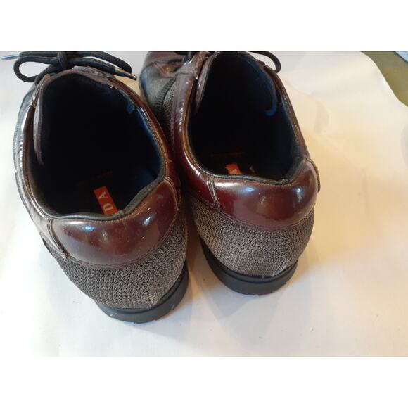 Prada America\'s Cup Sneakers Shoes 3258 US 6 Women\'s Burgundy Leather Gray Mesh main image 9